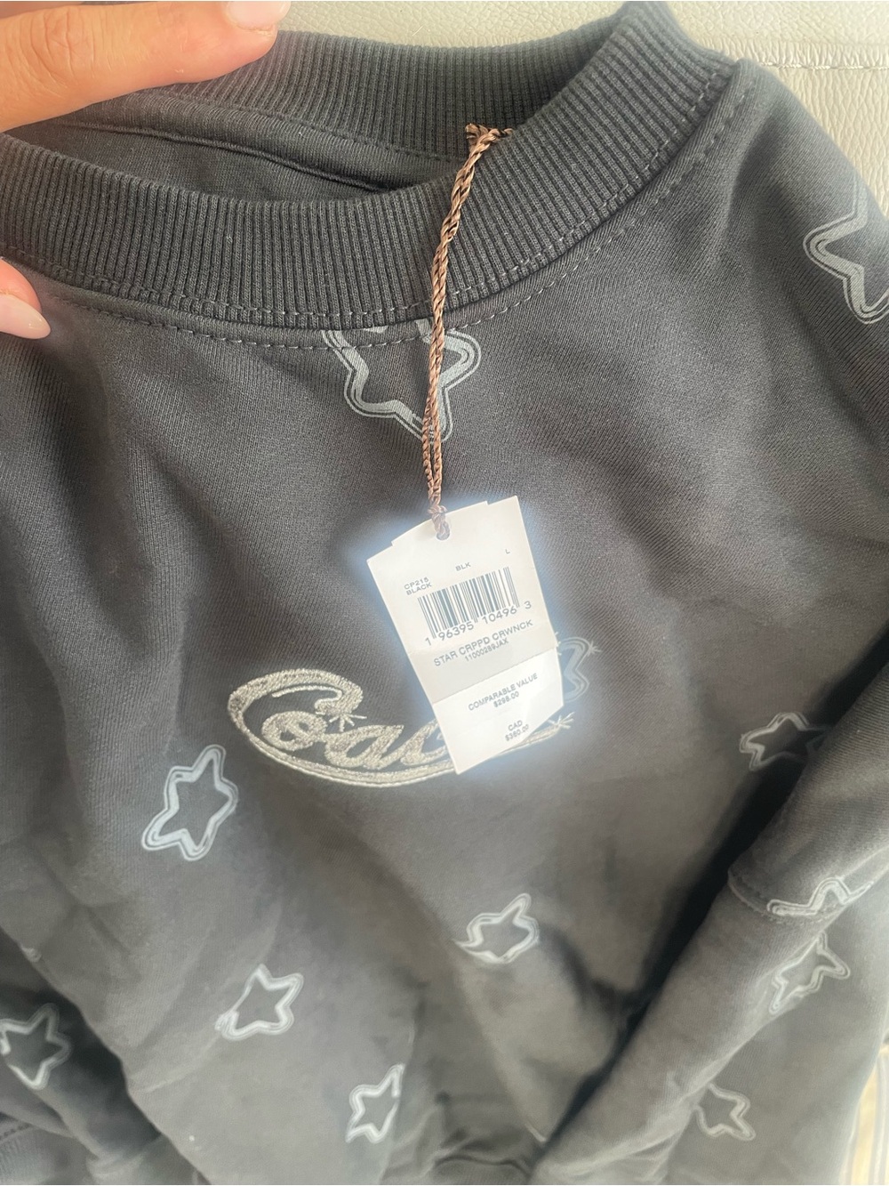 Coach Charcoal Gray Sweatshirt with Silver Star Outline Print - Picture 4 of 7